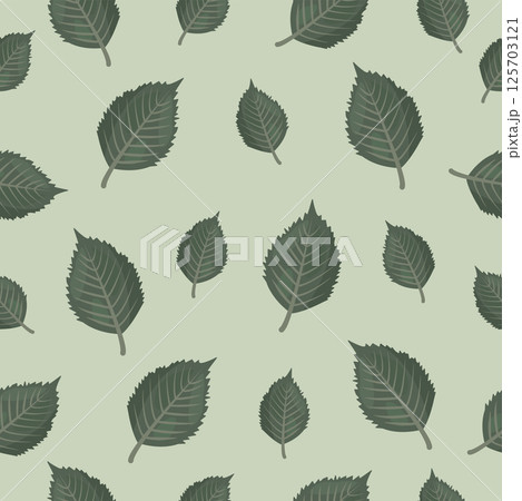 Green leaves, monochrome seamless pattern Green leaves, monochrome seamless pattern 125703121