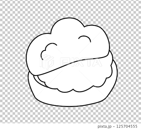模擬奶油泡芙插圖（線條畫） 125704555