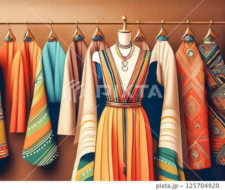 エシカルファッション　倫理的に生産された衣服やスタイルのイメージ素材 125704920