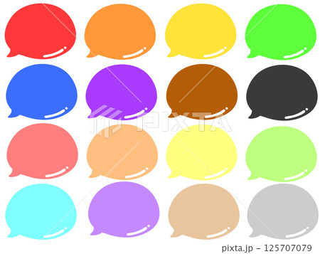 カラフルな丸っぽい吹き出し 125707079