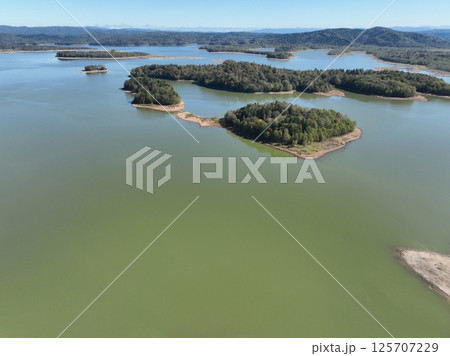 【空から見る北海道】　朱鞠内湖のひとときの夏 125707229