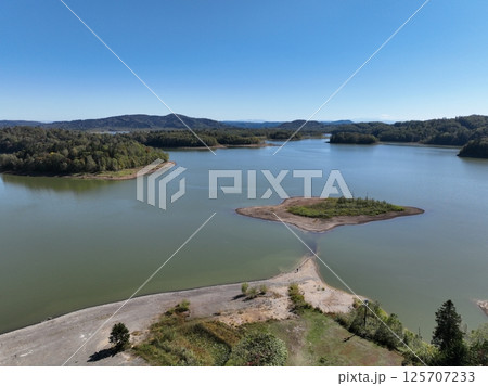 【空から見る北海道】 朱鞠内湖のひとときの夏 【空から見る北海道】 朱鞠内湖のひとときの夏 125707233