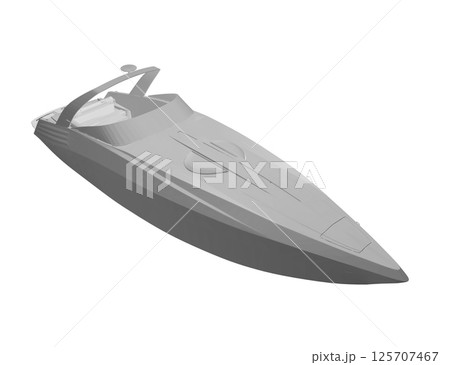 Polygonal gray Speedboat isolated vector illustration. Luxury and expensive boat. 3D Polygonal gray Speedboat isolated vector illustration. Luxury and expensive boat. 3D 125707467