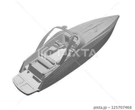 Polygonal gray Speedboat isolated vector illustration. Luxury and expensive boat. 3D Polygonal gray Speedboat isolated vector illustration. Luxury and expensive boat. 3D 125707468