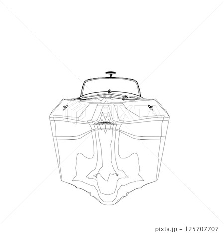 Outline Speedboat isolated vector illustration. Luxury and expensive boat 125707707