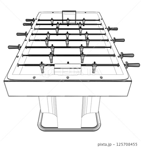 Outline Table Football Game Hobby or Leisure Isometric View. Contour Table Soccer. Sport team football players. For entertainment sports. Play and fun concept. Kicker, bar football. Kids football. Outline Table Football Game Hobby or Leisure Isometric View. Contour Table Soccer. Sport team football players. For entertainment sports. Play and fun concept. Kicker, bar football. Kids football. 125708455