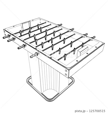 Outline Table Football Game Hobby or Leisure Isometric View. Contour Table Soccer. Sport team football players. For entertainment sports. Play and fun concept. Kicker, bar football. Kids football. Outline Table Football Game Hobby or Leisure Isometric View. Contour Table Soccer. Sport team football players. For entertainment sports. Play and fun concept. Kicker, bar football. Kids football. 125708515