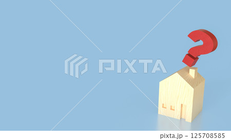 The House and question mark for real estate or property concept 3d rendering. 125708585