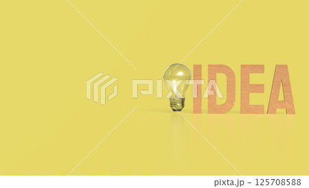 The Light bulb and idea text for creative concept 3d Rendering. The Light bulb and idea text for creative concept 3d Rendering. 125708588