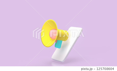 The Megaphone for Music or Media concept 3d Rendering. 125708604