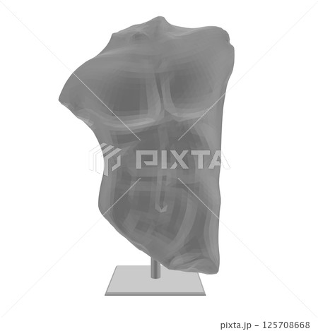 Vector isolated icon antique sculpture. Antique greek statue body. Polygonal icon greek male torso, male abs illustration. Contemporary shapes for logo, label, print. 3D. Vector isolated icon antique sculpture. Antique greek statue body. Polygonal icon greek male torso, male abs illustration. Contemporary shapes for logo, label, print. 3D. 125708668