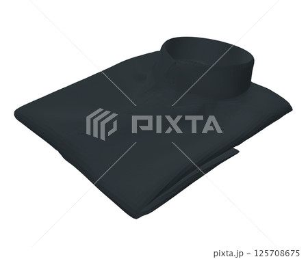 Folded black shirt polygonal icon. Modern vector Illustration of men's wear. Vector drawing of folded shirt templates. 3D. Isometric view. 125708675