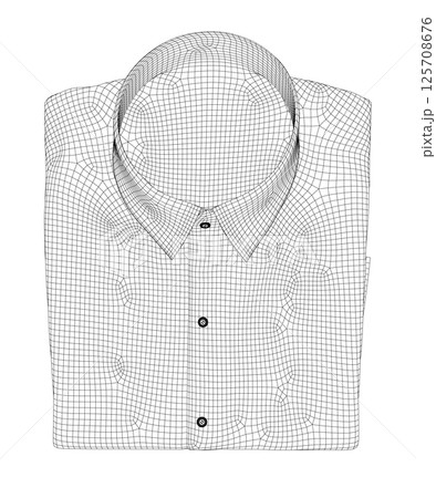 Folded shirt thin wireframe icon. Modern vector Illustration of men's wear. Vector drawing of folded shirt templates 125708676