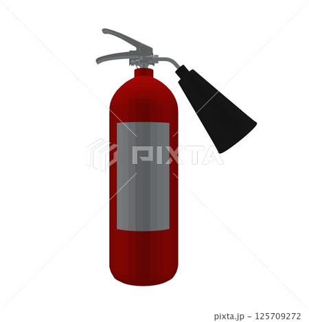 Polygonal Fire Extinguisher red Icon Vector Design on White Background. Poly icon isolated on white. Fire protection, safety. 3D. 125709272