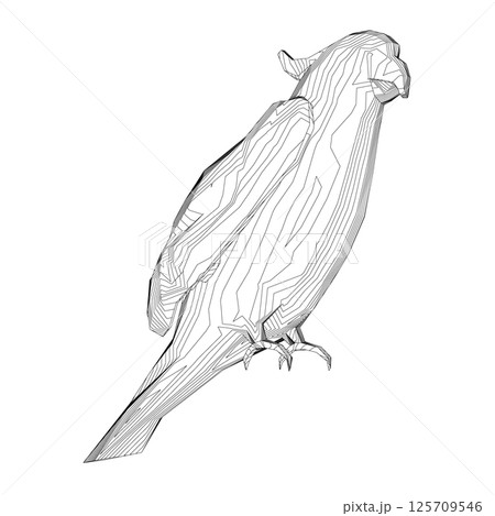 Black and white coloring page. Animals parrot icon. Vector stock illustration. Parrot macaw vector icon. Wild bird illustration. Black and white coloring page. Animals parrot icon. Vector stock illustration. Parrot macaw vector icon. Wild bird illustration. 125709546