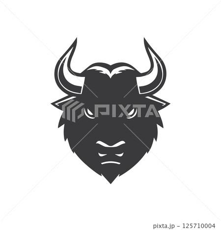 Bull head logo and symbol illustration 125710004