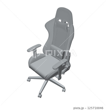 Gaming chair polygonal vector illustration. Drawing of computer chair, comfortable equipment for gaming isolated on white background. Furniture, gaming, comfort concept. 3D. Gaming chair polygonal vector illustration. Drawing of computer chair, comfortable equipment for gaming isolated on white background. Furniture, gaming, comfort concept. 3D. 125710046