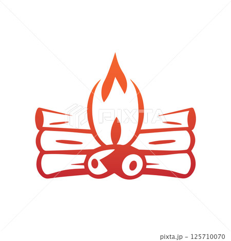 Creative Campfire Logo Design Illustration Template Creative Campfire Logo Design Illustration Template 125710070