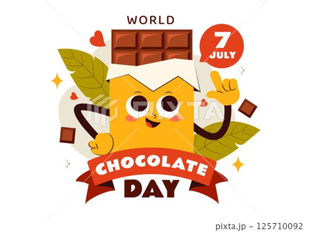 World Chocolate Day Celebration Vector Illustration on 7 July, Featuring Melted Chocolate, Sweet Cakes, and Desserts in a Flat Style Background World Chocolate Day Celebration Vector Illustration on 7 July, Featuring Melted Chocolate, Sweet Cakes, and Desserts in a Flat Style Background 125710092
