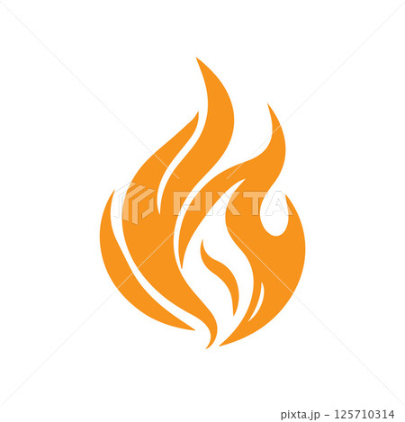 Fire logo design illustration and fire symbol 125710314