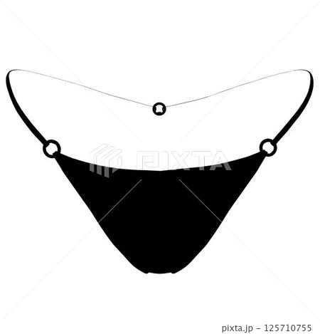 Women lace panties or underwear lingerie vector. Women's bikini panties silhouette. Vector illustration 125710755
