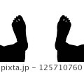 Silhouette of male legs isolated on white background. Top view. Vector illustration. 125710760