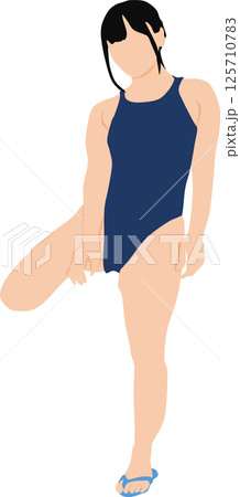 ポーズをとる水着を着た女性のイラスト ポーズをとる水着を着た女性のイラスト 125710783
