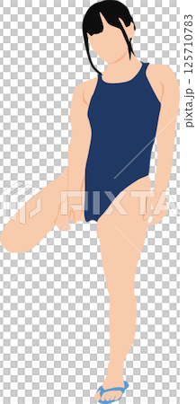 Illustration of a woman in a swimsuit posing Illustration of a woman in a swimsuit posing 125710783