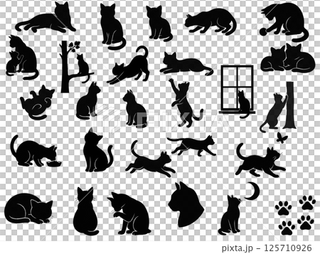 猫の可愛いアイコン 猫の可愛いアイコン 125710926