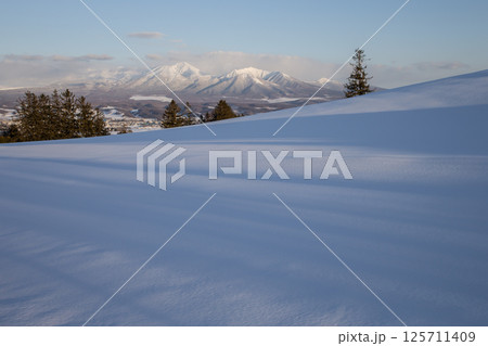 美しい雪原の丘 125711409