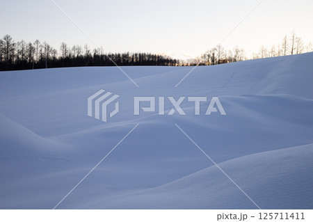 美しい雪原の丘 125711411