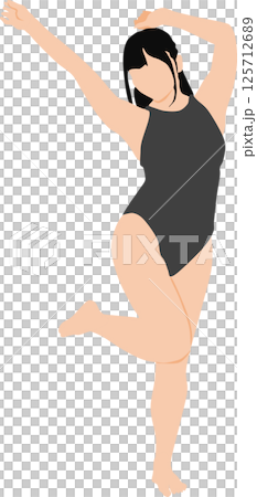 ポーズをとる水着を着た女性のイラスト 125712689
