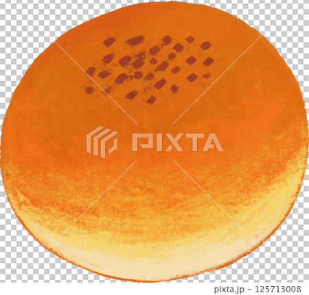 用色鉛筆或蠟筆製作的手繪風格紅豆麵包 125713008