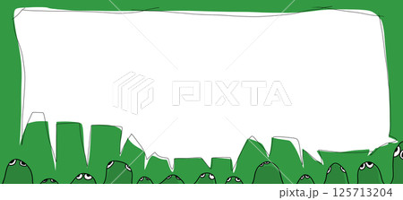 ポップな大きい吹き出しのイラスト（グリーン） 125713204