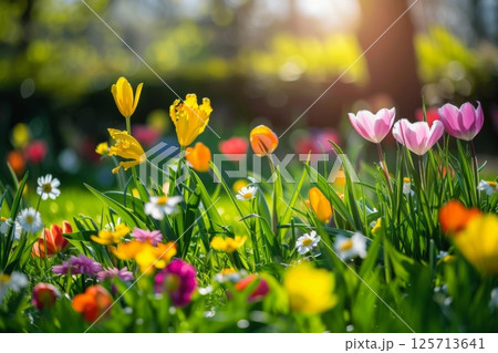 Vibrant Spring Flowers in Bloom Vibrant Spring Flowers in Bloom 125713641