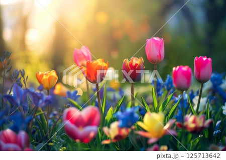 Vibrant Spring Flowers in Bloom Vibrant Spring Flowers in Bloom 125713642