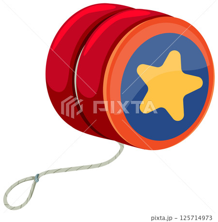 Colorful Yo-Yo with Star Design Illustration Colorful Yo-Yo with Star Design Illustration 125714973