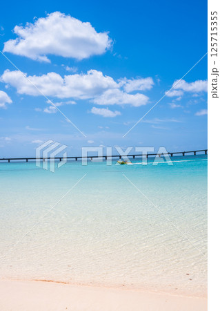 （ビーチリゾートのイメージ）青い海と白い砂 125715355