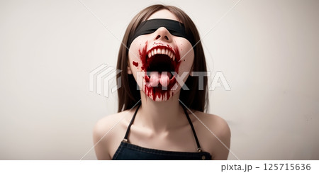 真実から目をそらし思い込みを叫ぶ二枚舌の女,generative ai 125715636