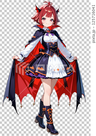 ハロウィンの吸血鬼コスプレの女の子 125716041