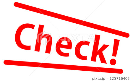 チェック/確認を促す赤文字アイコン チェック/確認を促す赤文字アイコン 125716405