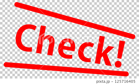 チェック/確認を促す赤文字アイコン チェック/確認を促す赤文字アイコン 125716405