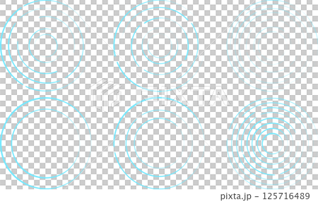 6パターンの丸い波紋の素材セット 125716489