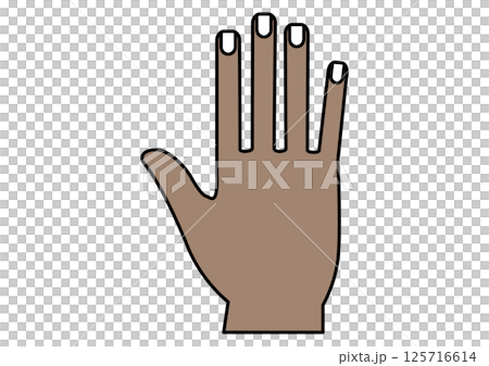 Dark skinned right open hand icon 125716614