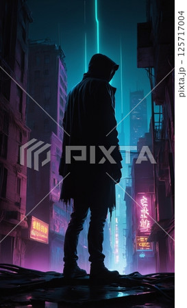 街の影に潜む怪しい男 125717004