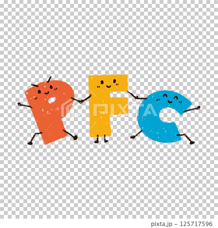 手描きのPFCバランスを表すキャラクター 手描きのPFCバランスを表すキャラクター 125717596