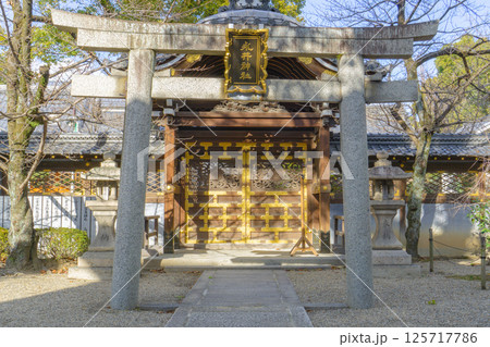 大阪府高槻市の永井神社の鳥居と唐門 125717786