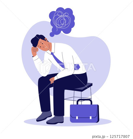 Stressed Startup Founder Illustration 125717807