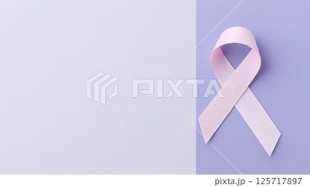 Sleek pink ribbon set against a subtle pastel...のイラスト素材 [125717897] - PIXTA