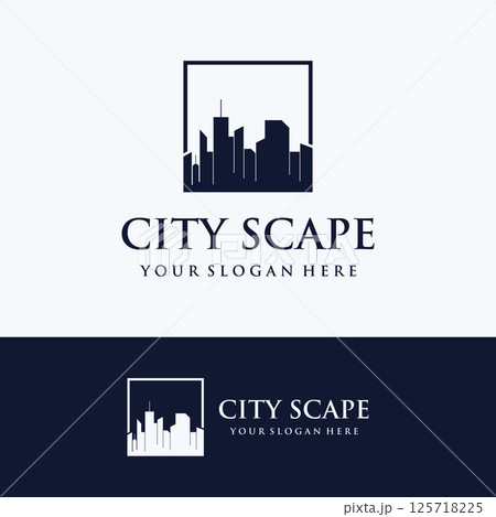 Healthy modern city skyline logo template design.Logo for business, property, building and architect. Healthy modern city skyline logo template design.Logo for business, property, building and architect. 125718225